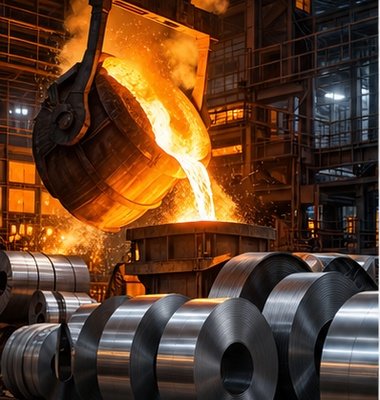 steel pouring
